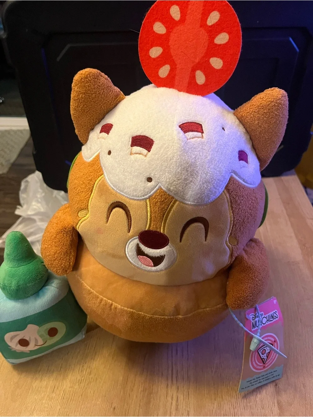 Disney Brown Fox Plush with White Icing and Red Strawberry Hat